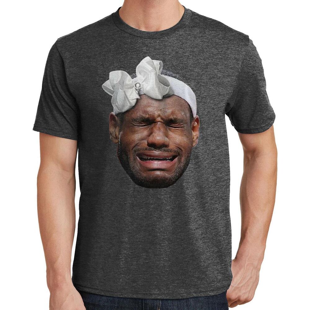 Lebron James Crying T-Shirt Wearing A Bow  Basketball